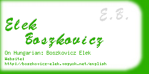 elek boszkovicz business card